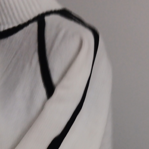 White and Black Turtleneck Sweater - Picture 4 of 7